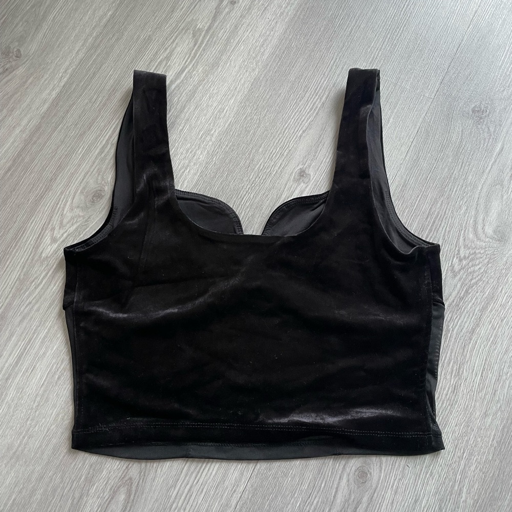 Dynamite Black Velvet-Trim Top - Picture 2 of 5